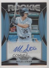 2019 Panini Prizm Rookie Carolina Blue 1/100 Myles Straw #RA-MS Auto RC 3h9