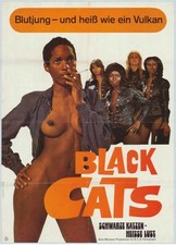 Black Alley Cats Poster German 27x40 Sunshine Woods Charlene Miles Johnny Rhodes