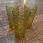 Vintage Set Of 3 Anchor Hocking Amber Honeycomb  Glass Tumblers Cottagecore