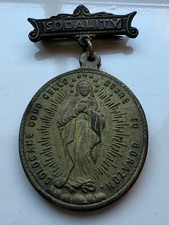 Antique Catholic SODALITY Medal Sacred Heart Jesus Spanish Religious Medal