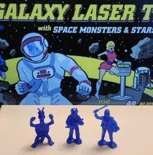 TIM MEE GALAXY LASER TEAM Lot of 3, Blue. Toy Space Monsters Robots Mini Figures