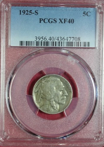 1925-S BUFFALO NICKEL PCGS XF40