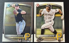 2025 Bowman Chrome & Paper Konnor Griffin 2 Card Lot PIRATES