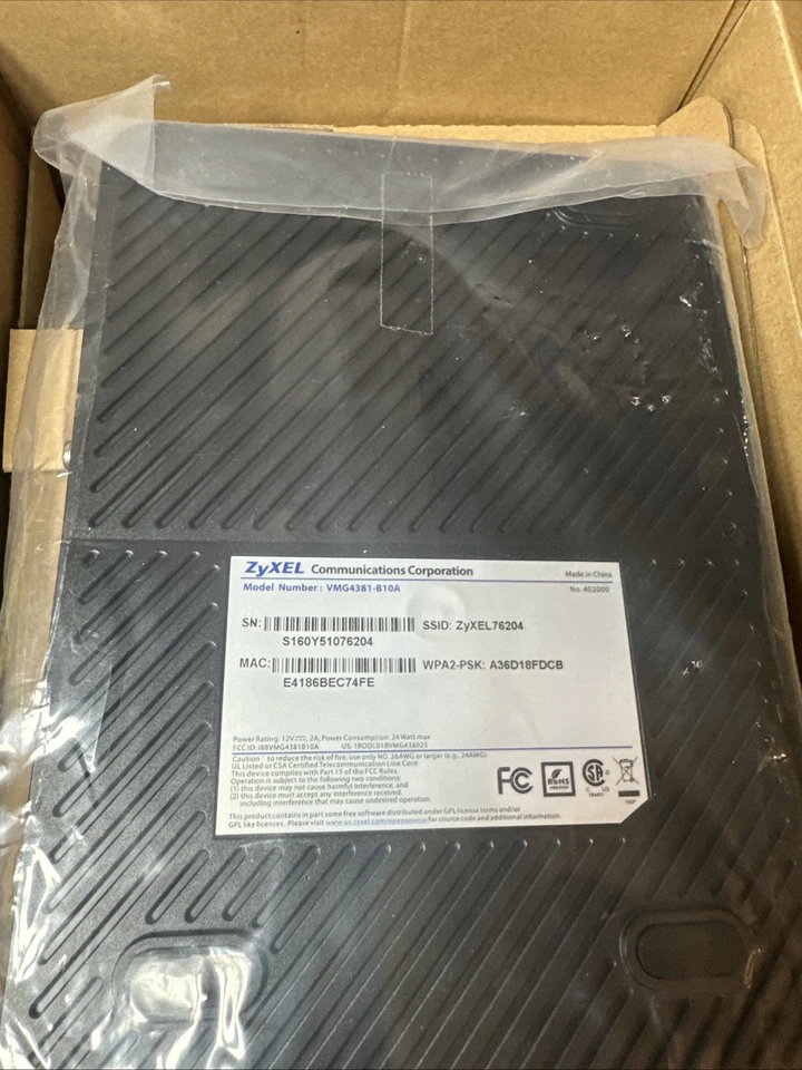 ZyXEL VMG4825-B10A Dualband Wireless DSL Bonding Gateway Router Untested - Image 2 of 4