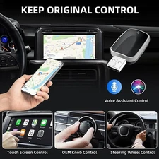 New 2in1 Wireless CarPlay Android Auto AI Box Plug Play Adapter