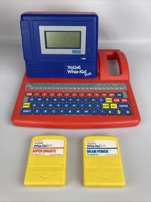 Vt. VTech Talking Whiz Kid Plus Learning Computer 1991 w/ Two Cartridges