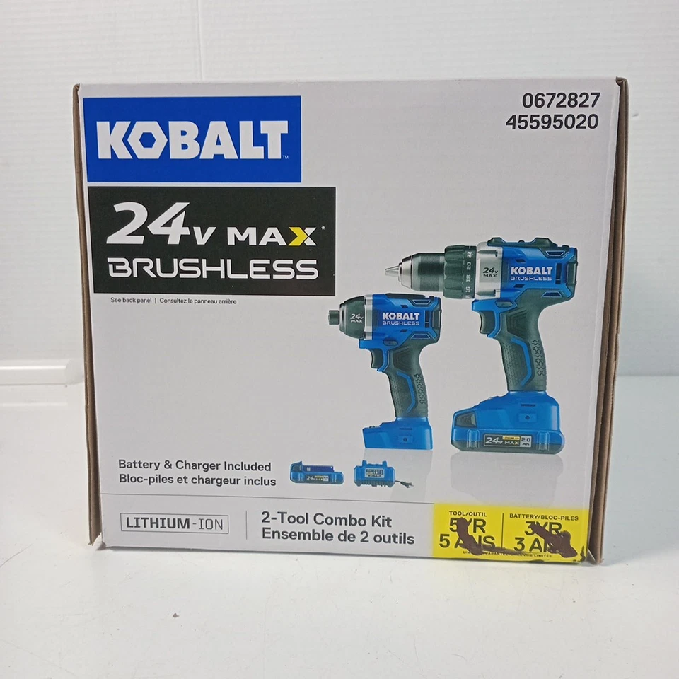 Kobalt KLC 2024A-03 24V MAX Drill/Driver 2 Tool Combo Kit 0672827 NEW - Image 2 of 4