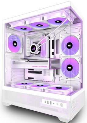 PC Gehäuse vorinstalliert 6 × 120 mm PWM ARGB Lüfter, ATX Mid Tower PC Gaming