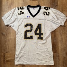 Vintage Russell Athletic Football Jersey Shirt Mens Large White 24 Made USA 80s