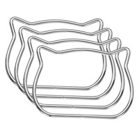 4Stk Metall-GeldböRsegriff, Katzenkopf-Handtaschenring Taschengriff, Silber