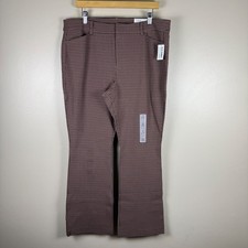 Old Navy Women's 16 Pixie Flare Pants Purple Tan Houndstooth High Rise NEW