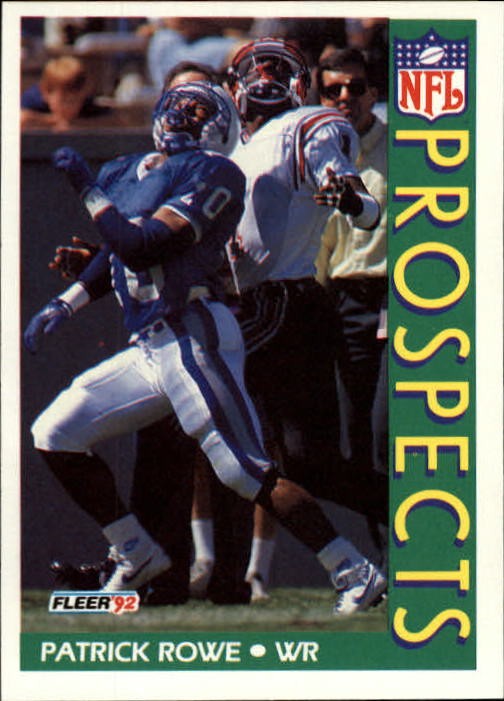 1992 Fleer #445 Patrick Rowe RC - FB