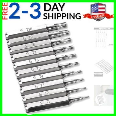 10PCS Security Torx Bit Set, Precision Torx Bit Set T1 - T10 Miniature Screwd...