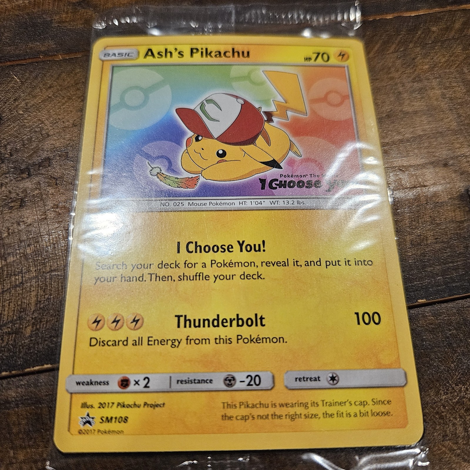 Ash's Pikachu - SM108 - Black Star Promo - I Choose You  - Pokemon Card - Sealed