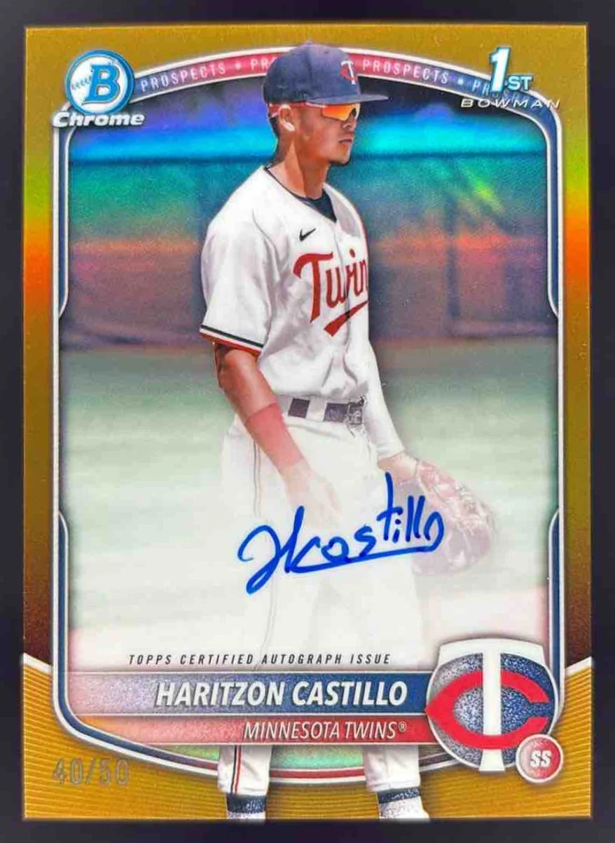 2025 Bowman Chrome Chrome Gold Refractor #CPA-HC Haritzon Castillo RC Auto /50