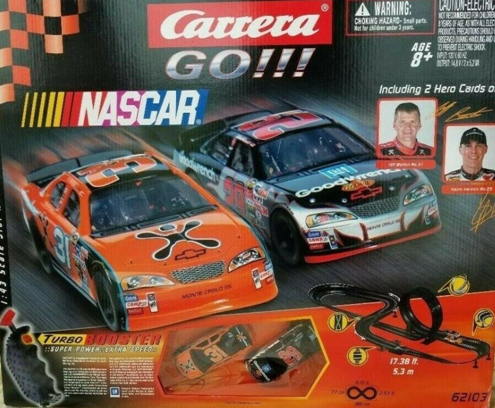 Carrera 62103 1:43 NASCAR Turbo Booster Slot Car Racing Track Set