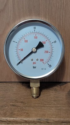 4'' Zoll (100 mm) 20 bar/300 psi Manometer Bodeneingang, 3/8 BSP, Trockenanzeige
