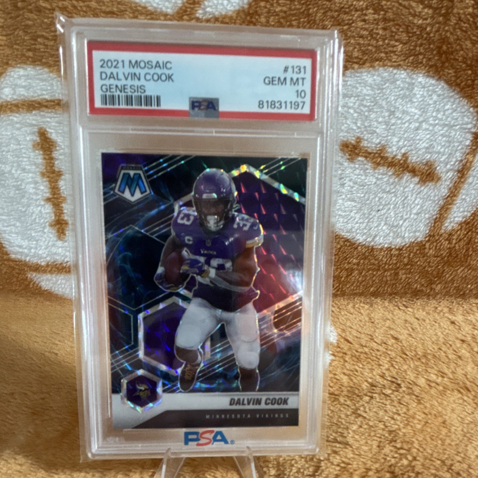 2021 Panini Mosaic Dalvin Cook #131 Genesis Mosaic Prizm PSA 10 Vikings