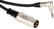 Pro Co BEM35L-2 - Type A 3.5mm Male TRS Angled to Male 5-pin DIN MIDI Cable - 2