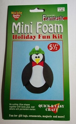 Nicole Mini Foam DIY Christmas Holiday Winter Fun Kit 5.5'' PENGUIN Kids Crafts