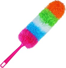 20-Inch Microfiber Hand Duster, Car Interior Detailing Duster, Rainbow Feather