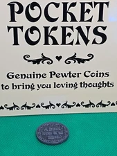 Friend Loves All Times Golden Thread Heart Vintage Pewter Pocket Token Coin 30mm