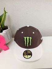 Monster Energy New Era 59FIFTY Fitted Hat Brown White Size 7 55.8cm Cap