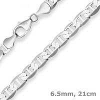 6,5Mm Armband Panzerstegkette Silberarmband Armschmuck Aus 925 Silber 21Cm