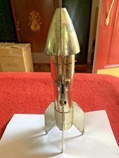 Vintage Mechanical Metal Rocket Toy Bank 1957 Astro MFG Co Berzac