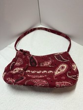Vera Bradley Purse Shoulder Bag Purse Handbag Red Paisley