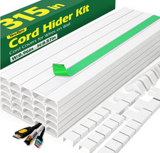315in Cord Hider Kit Cable Management Wire Covers Paintable Wall Cord Cover