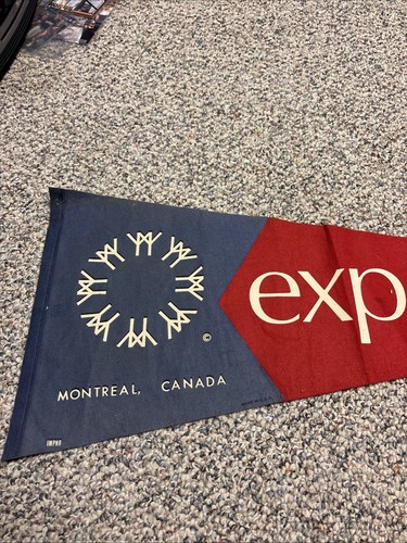 Vintage Expo 1967 Montreal Canada Souvenir Felt Pennant 25" - Picture 3 of 6