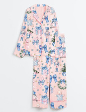 Women's Coquette Chinoiserie Christmas Satin Pajama Set