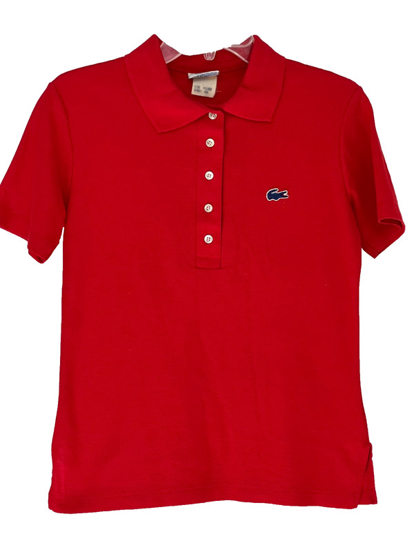 WOMEN’S VINTAGE HAYMAKER LACOSTE RED POLO SHIRT SIZE 34 SMALL SHORT SLVE