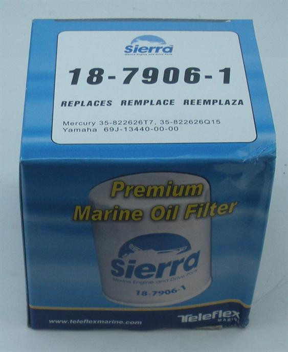 Sierra 18-7906-1 Oil Filter Mercury 35-822-626T7 Yamaha 69J-13440-00-00