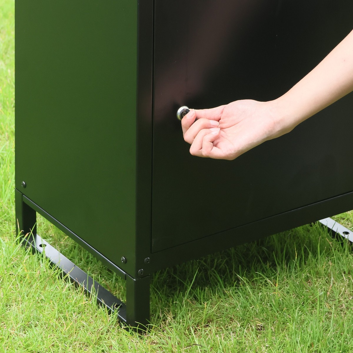 Merapi Parcel Drop Boxes For Outside, 16" X 13.27" X 29.84" Cold-Rolled Steel Package Delivery Boxes, Anti-Theft Lockable Parcel Storage Box For House, Porch, Curbside, Black