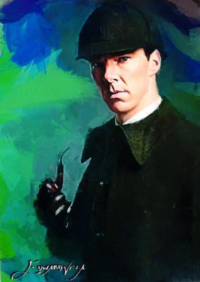 Sherlock Holmes 2023 Authentic Artist Signed Limited Edition Print Card 17 of 50