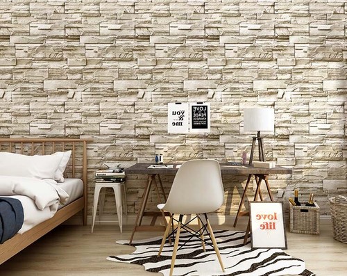 Grey Brick Wallpaper PVC Self Adhesive Waterproof For Livingroom & Garage x 6m - Picture 7 of 10