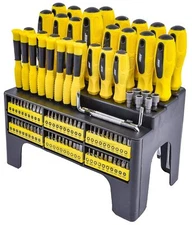JEGS 100 Piece Screwdriver & Bit Set with Storage Rack 81384