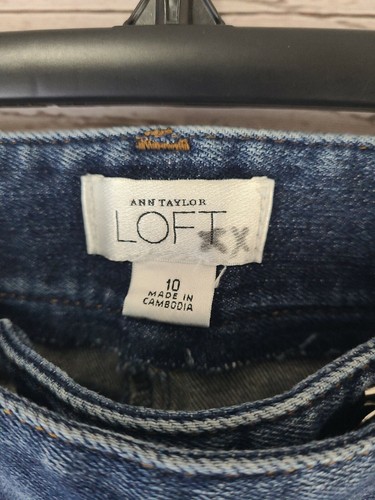 Pantalones de mezclilla para mujer Ann Taylor Loft, talla 10, Capri, recortados, azul 32x24 - Imagen 3 de 12