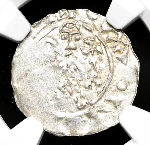 NETHERLANDS, Utrecht. Willem van Pont, 1054-1076, Silver Denier, NGC AU58