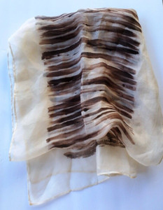 Vintage Hand-Dyed Silk Chiffon Scarf/Shawl Israel Fiber Artist Michelle Marcuse