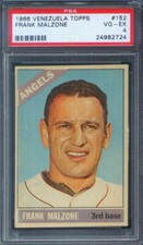 1966 Venezuela Topps #152 Frank Malzone PSA 4 California Angels