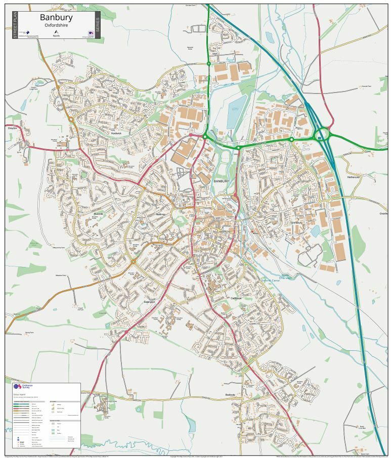 WALL MAP OF BANBURY BANBURY STREET MAP Wall Map Series LAMINATED EDN