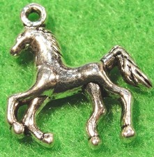 50Pcs. WHOLESALE Tibetan Silver HORSE 3D Prancing Charms Pendant Ear Drops Q0043