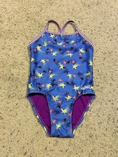 Dolphin Dolfin Uglies Swimsuit Size 10 Girls 1-piece BLUE with STARS Z24