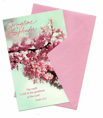 Spring Time Splendor Easter Wishes Vintage Greeting Card From Psalm 33:5