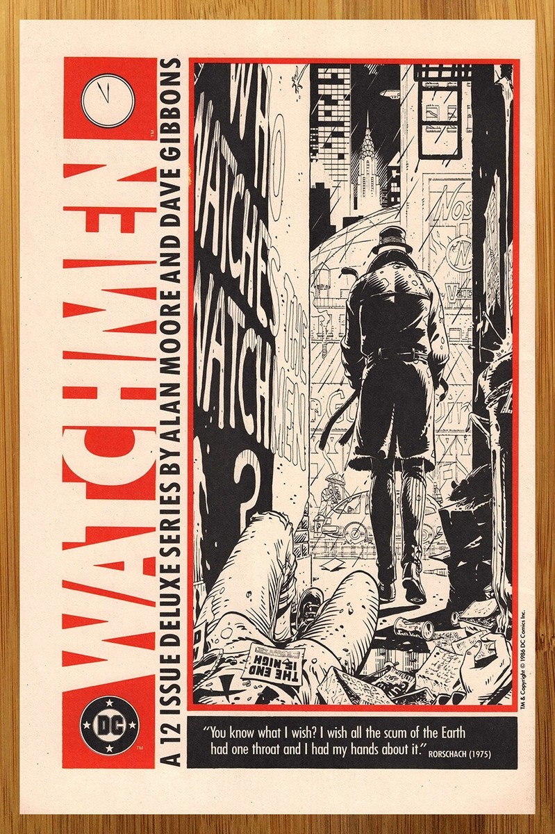1986 DC Comics Watchmen Vintage Print Ad/Poster Official Moore