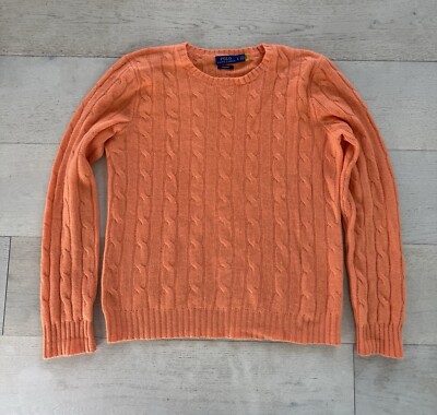 Polo Ralph Lauren Women's 100% Cashmere Cable Knit Sweater size L