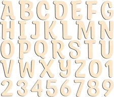 Wooden Letters 2 Inch for Crafts Unfinished Capital Wooden Alphabet Let 124 Pcs
